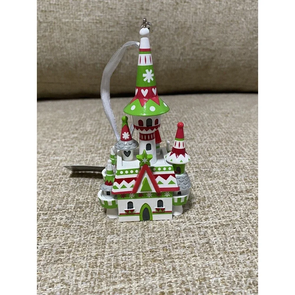 NWT Disney Fantasyland Castle Nordic Winter Village Holiday Christmas Ornament